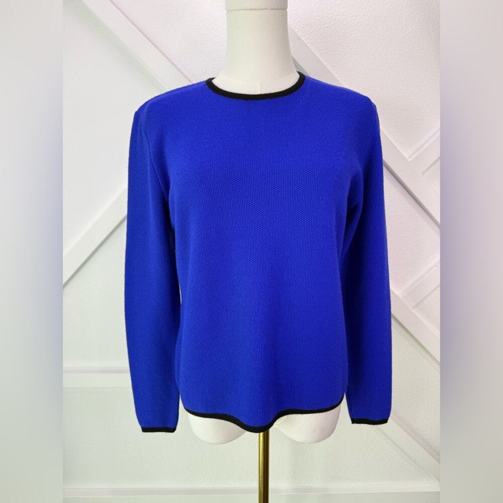 Vintage Worldly Things Styltricot Wool Sweater Jacket Blue Gold Lion Buttons 8 - Picture 7 of 14